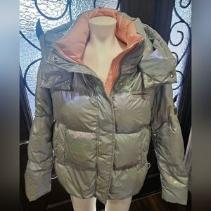 Iridescent Silver Puffer Jacket